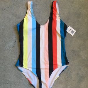 Colorful Stripped One Piece Bathing Suit